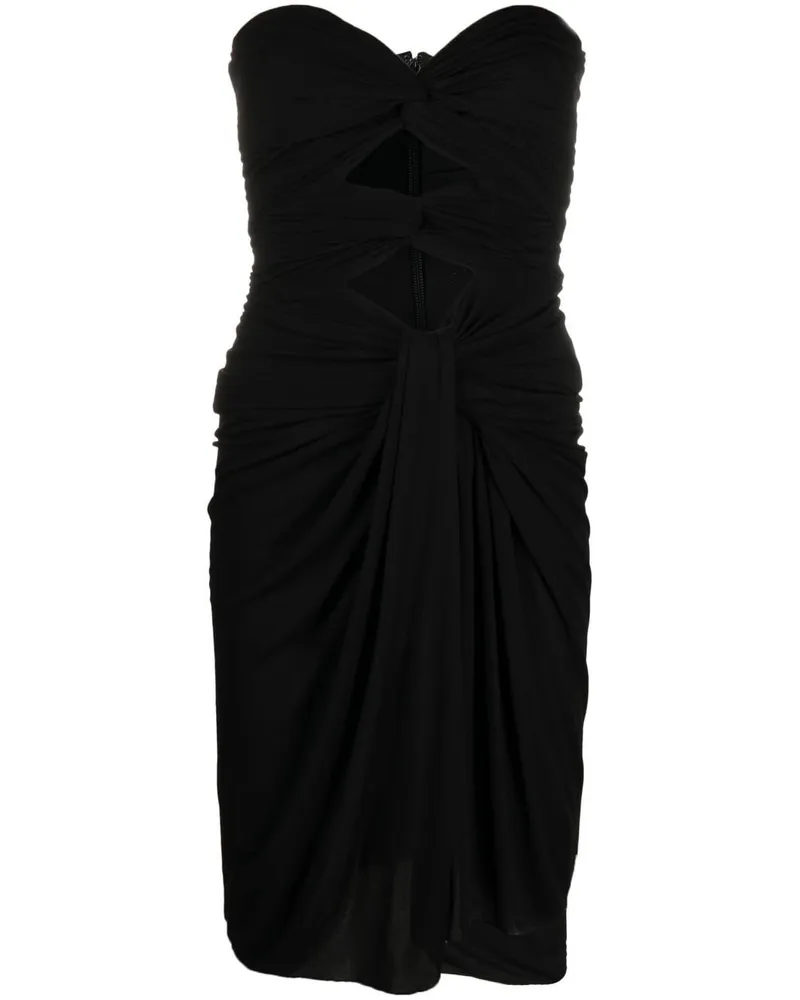 Saint Laurent Kleid aus Kreppjersey mit Cut-Outs - Schwarz Schwarz