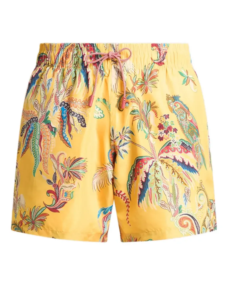 Etro palm tree-print swim shorts - Gelb Gelb