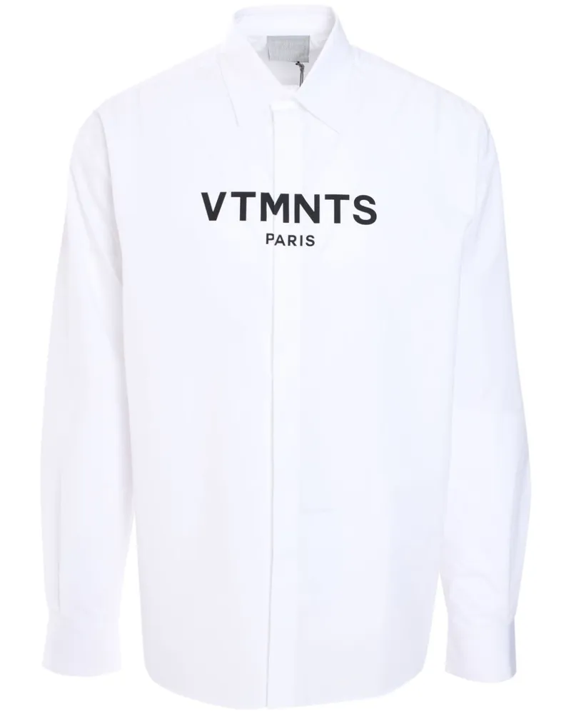 VTMNTS Hemd mit Logo-Print - Weiß Weiß