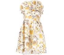 Schulterfreies Kleid mit Blumen-Print
