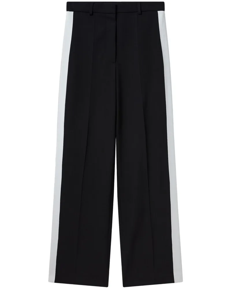 Stella McCartney Gerade Hose mit Streifendetail - Schwarz Schwarz