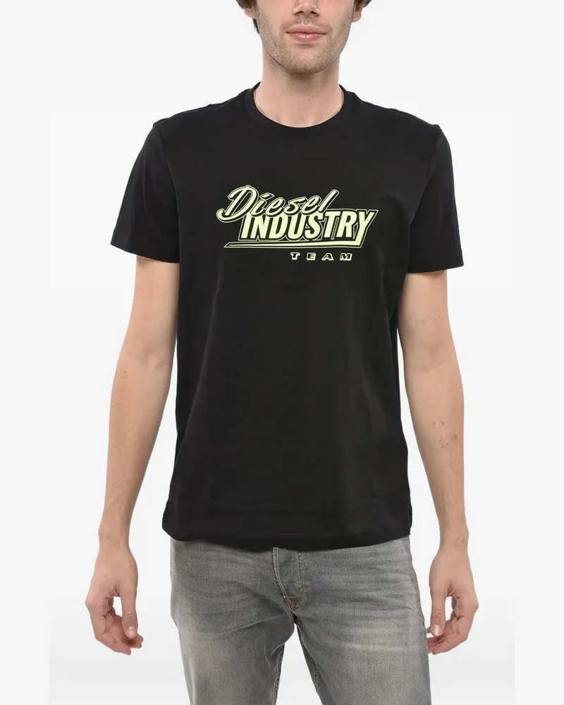 Diesel T-Shirt mit Logo-Print - Schwarz Schwarz