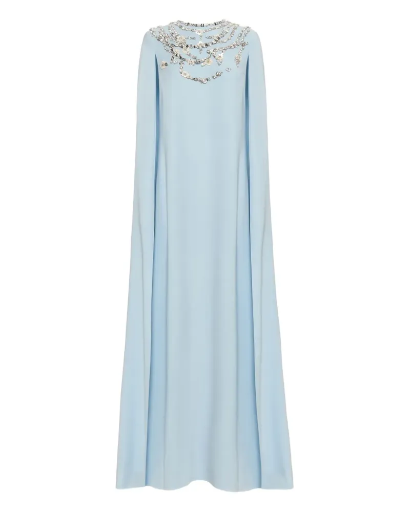 Oscar de la Renta Kleid mit Kristallen - Blau Blau