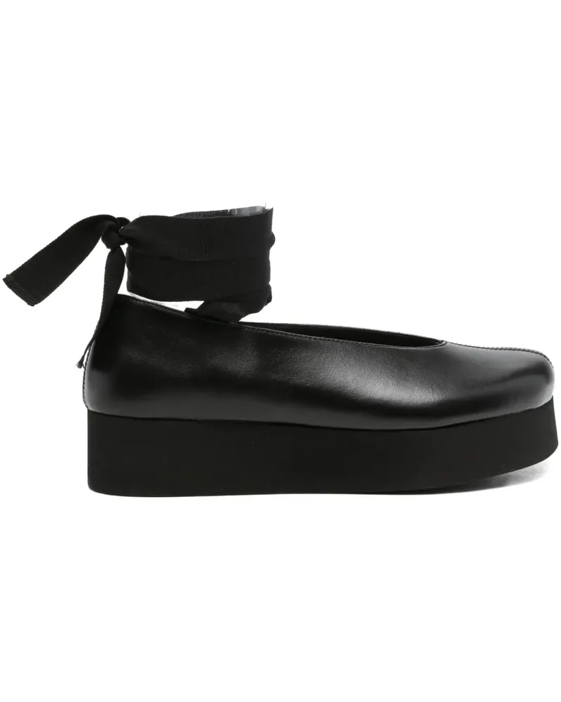Comme des Garçons Plateau-Ballerinas mit Schleife - Schwarz Schwarz