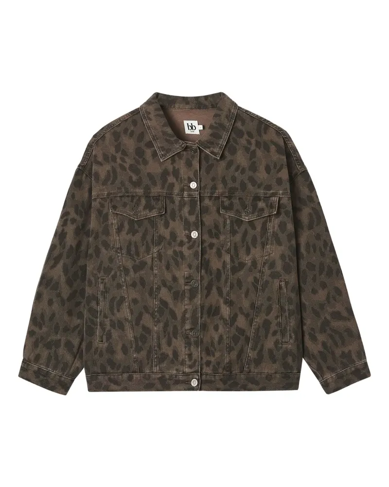 b+ab Jeansjacke mit Leopardenmuster - Braun Braun