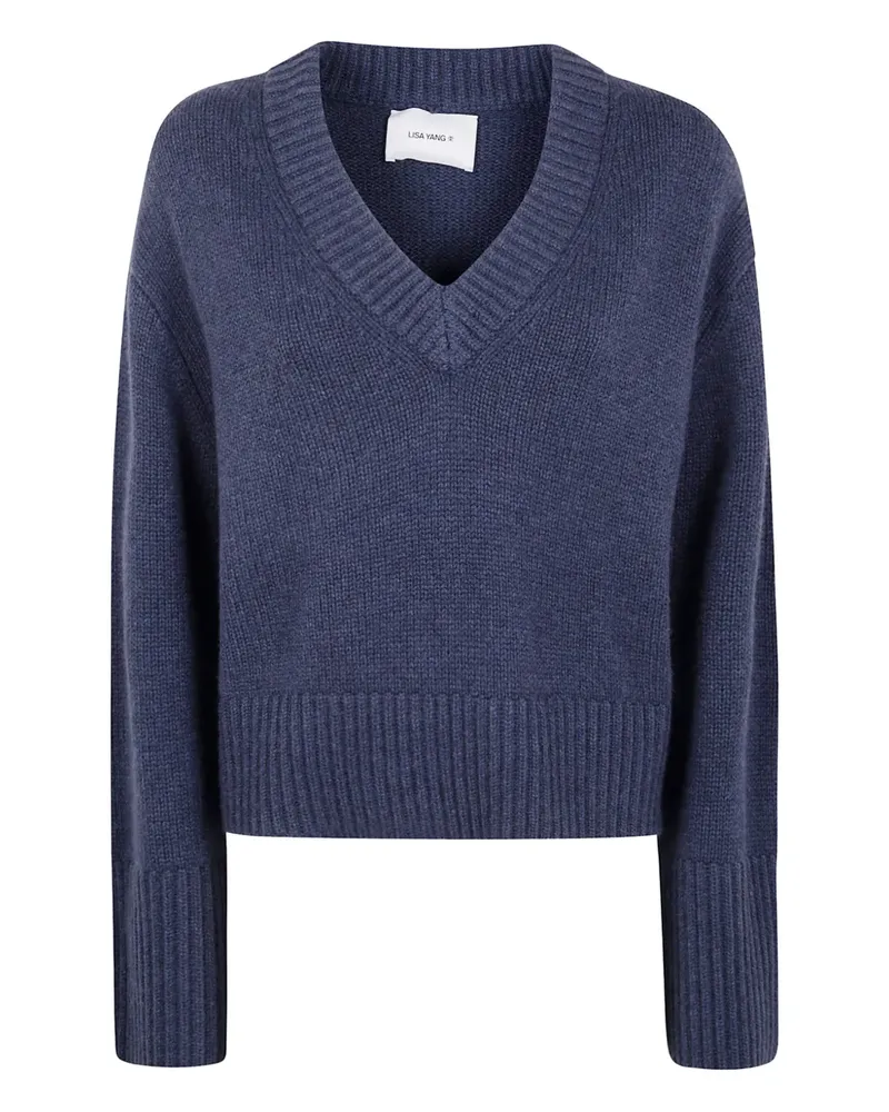 Lisa Yang Kaschmirpullover mit V-Ausschnitt - Blau Blau
