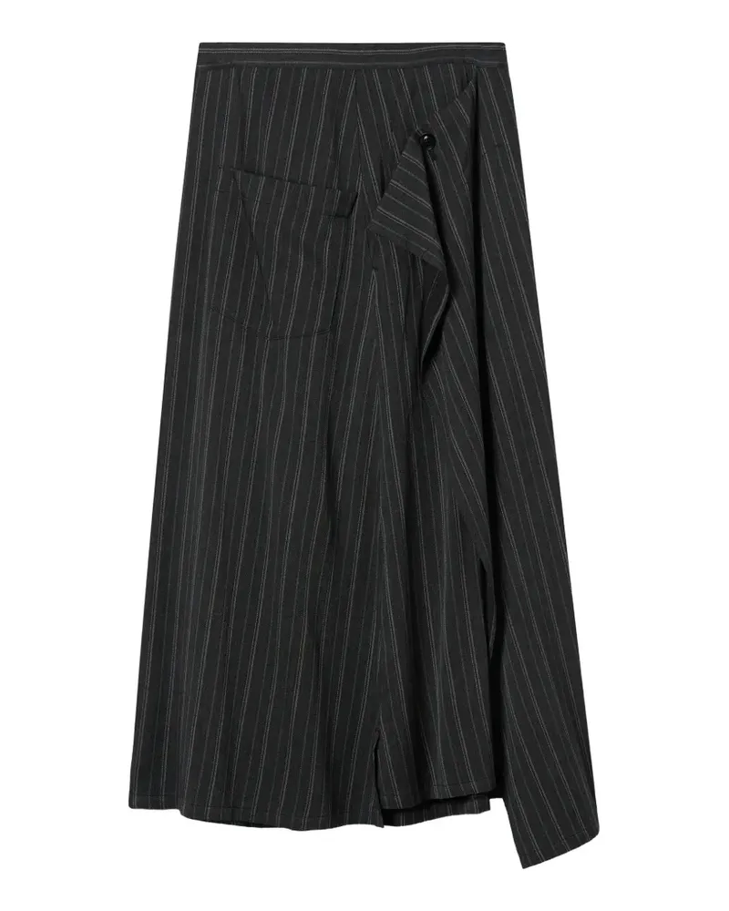 Yohji Yamamoto pinstripe midi skirt - Grau Grau