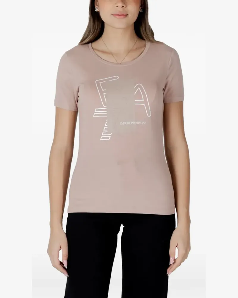 EA7 logo-print T-shirt - Rosa Rosa