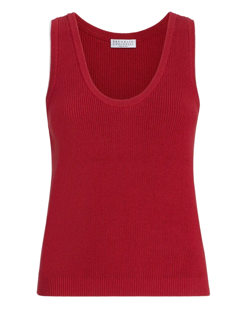Brunello Cucinelli Geripptes Trägershirt - Rot Rot