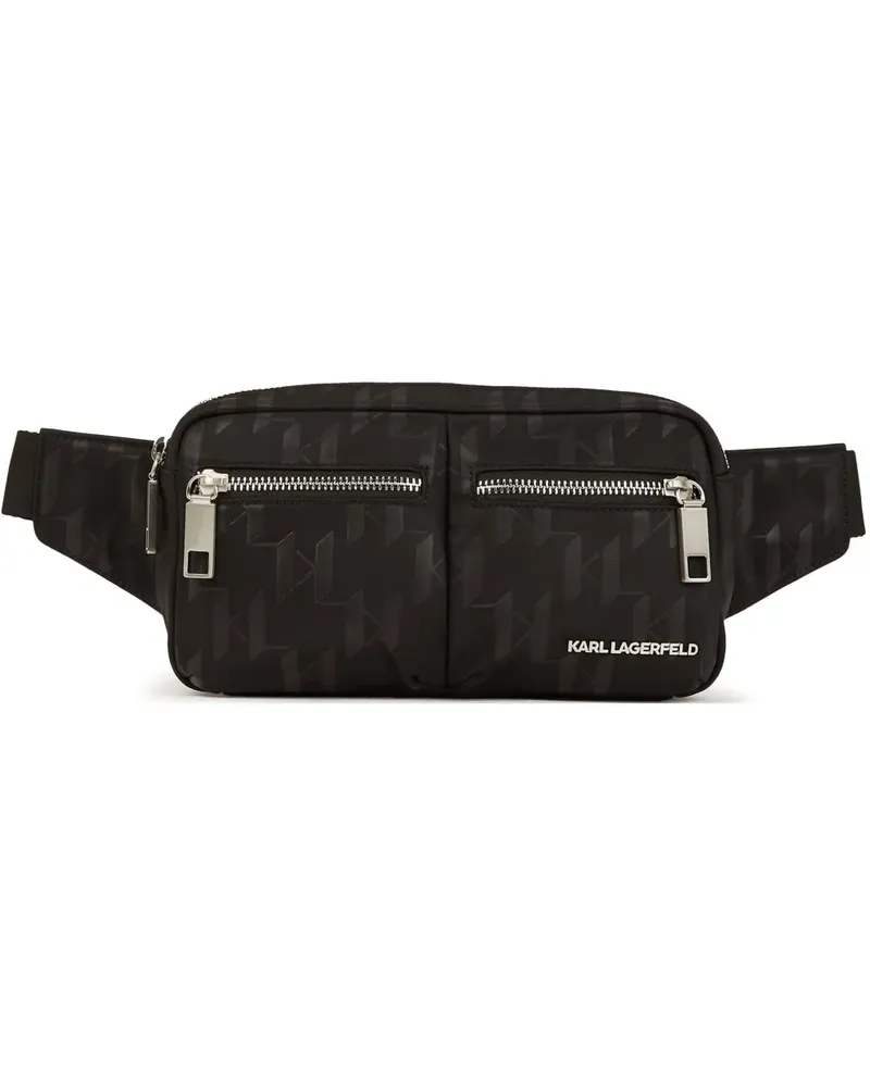 Karl Lagerfeld Gürteltasche mit Jacquard-Logo - Schwarz Schwarz
