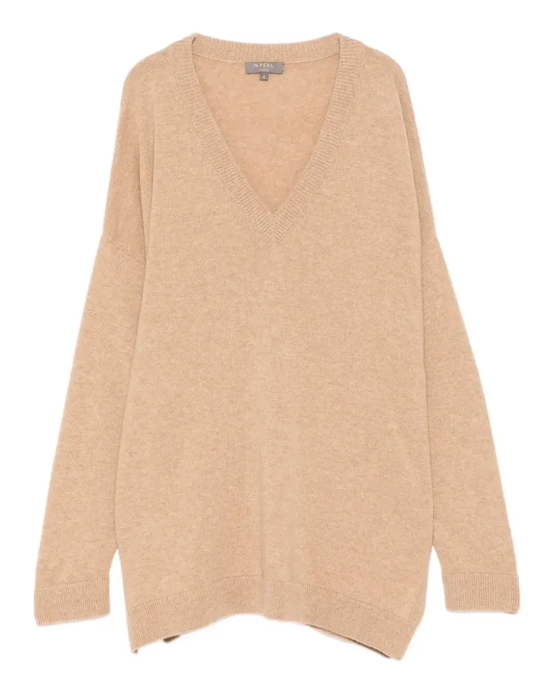 N.Peal Pullover mit V-Ausschnitt - Nude Nude