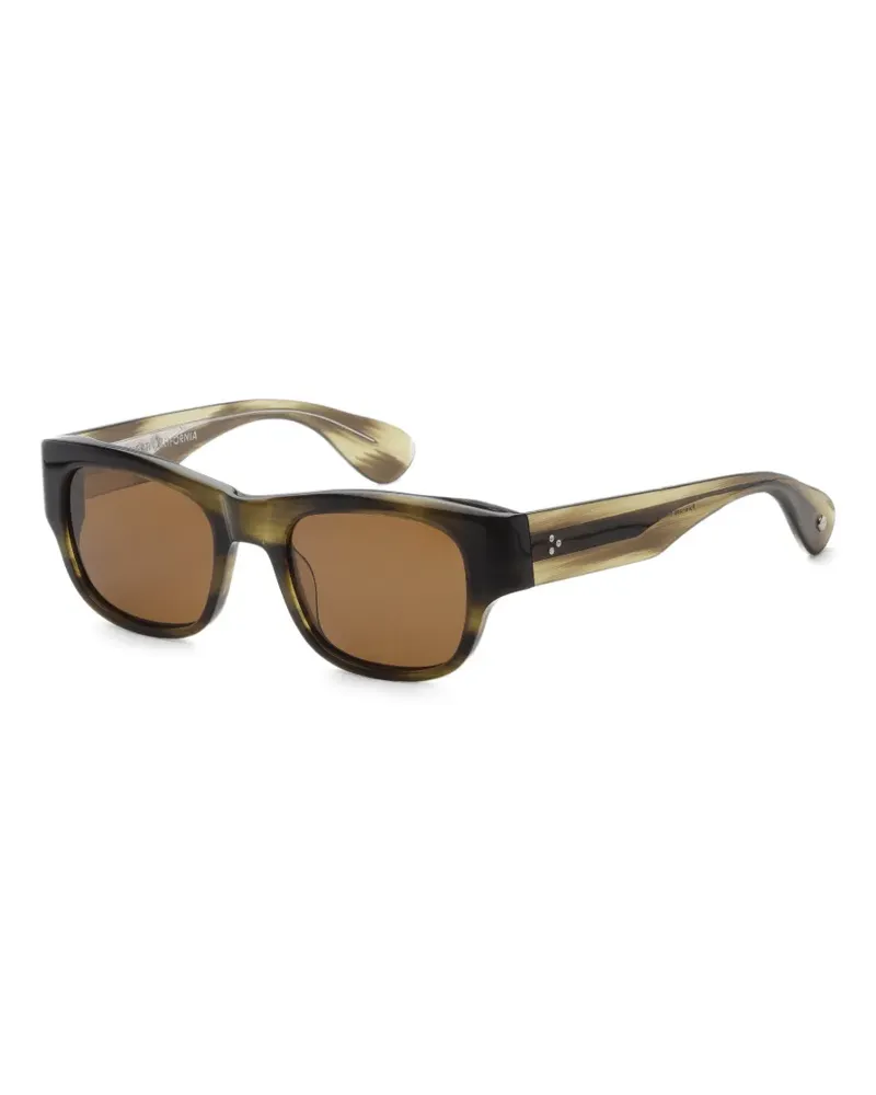 Garrett Leight Shasta Sonnenbrille mit eckigem Gestell - Braun Braun