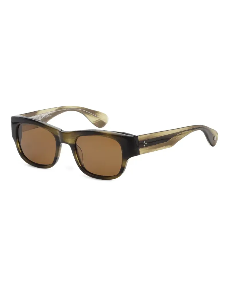 Garrett Leight Shasta Sonnenbrille mit eckigem Gestell - Braun Braun