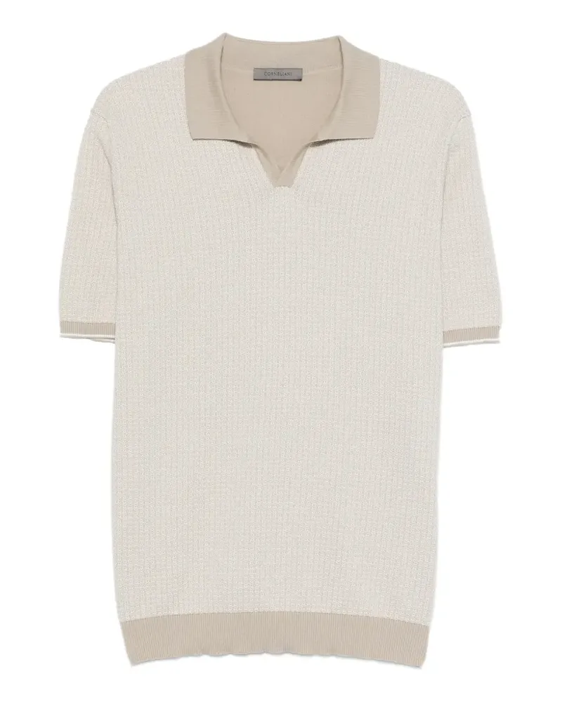 Corneliani Poloshirt mit V-Ausschnitt - Nude Nude
