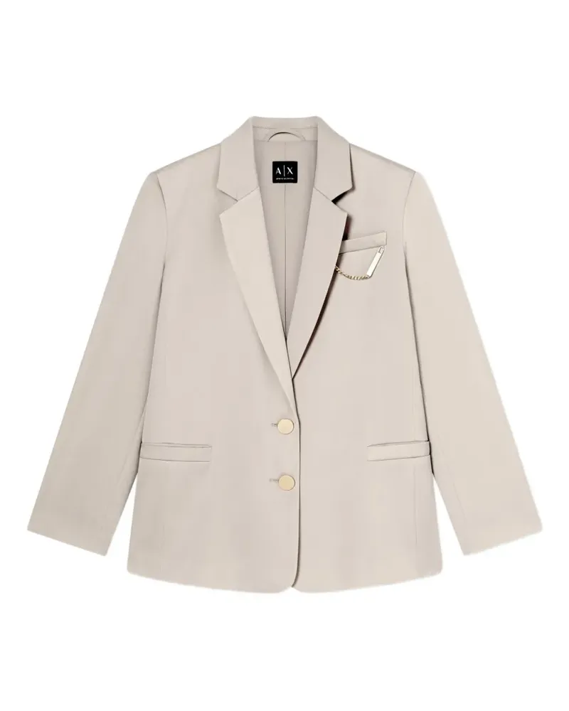 Armani Exchange chain-detail single-breasted blazer - Nude Nude