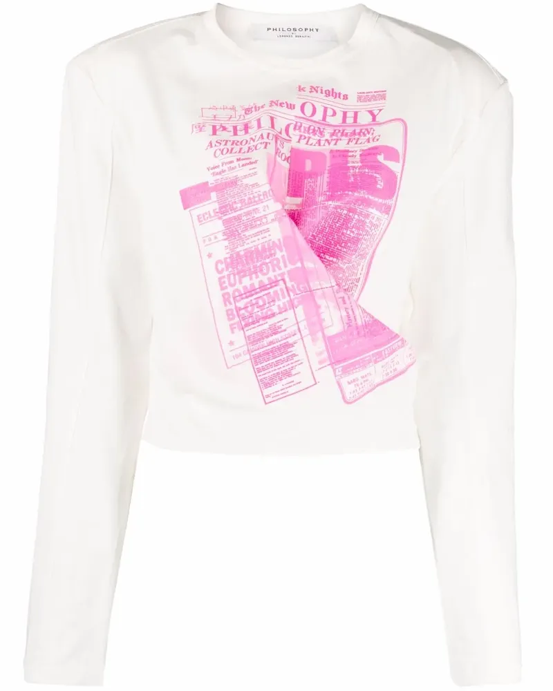 Philosophy Di Lorenzo Serafini T-Shirt mit Print - Weiß Weiß