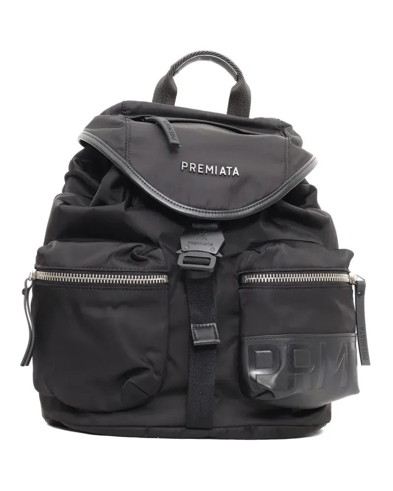 Premiata Wattierter Lyn 2100 Rucksack mit Lederbesatz - Schwarz Schwarz