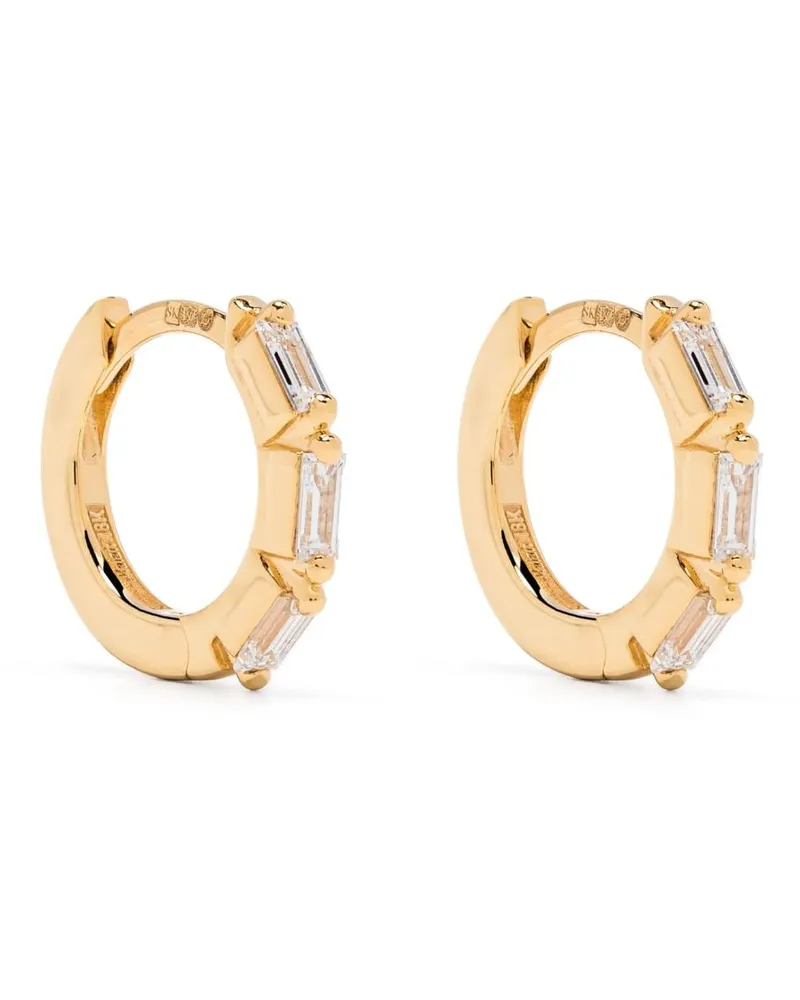 Suzanne Kalan 18kt Bold Triple Gelbgoldcreolen mit Diamanten Gold