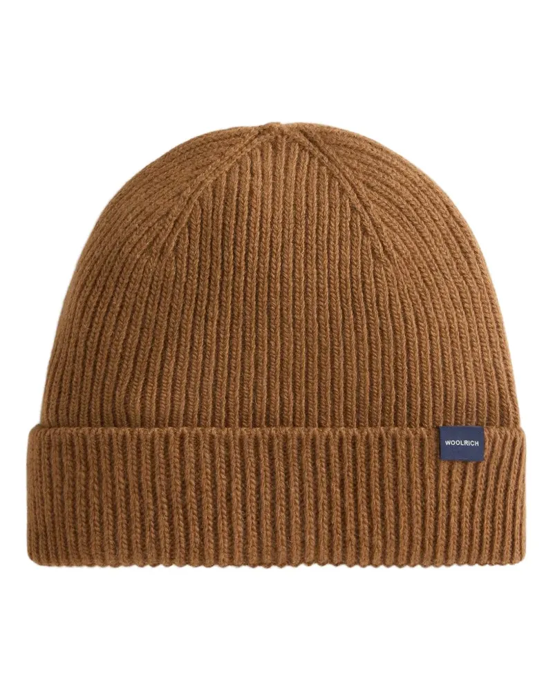 Woolrich Gerippte Beanie - Braun Braun