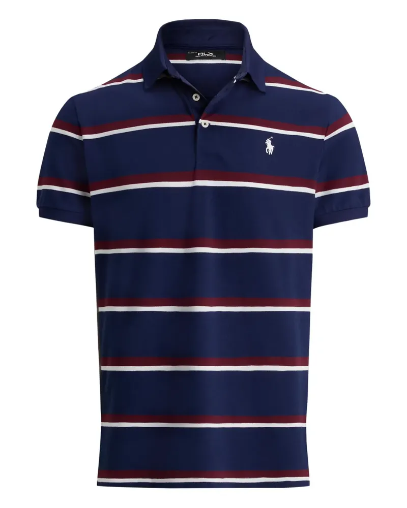 Ralph Lauren Gestreiftes Piqué-Poloshirt - Blau Blau