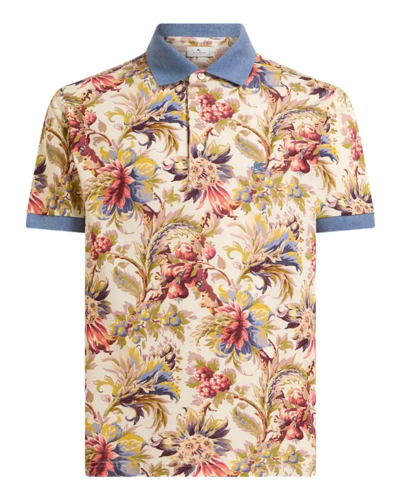 Etro Poloshirt mit Blumenprint - Blau Blau