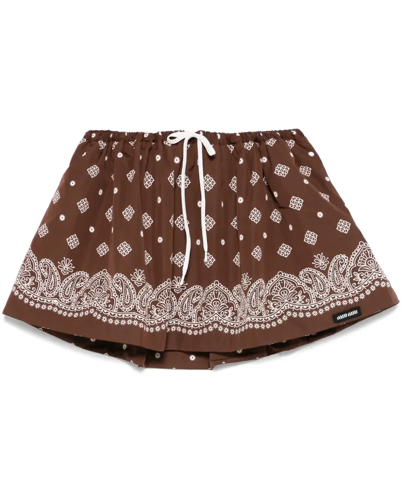 Miu Miu Minirock mit Paisley-Print - Braun Braun