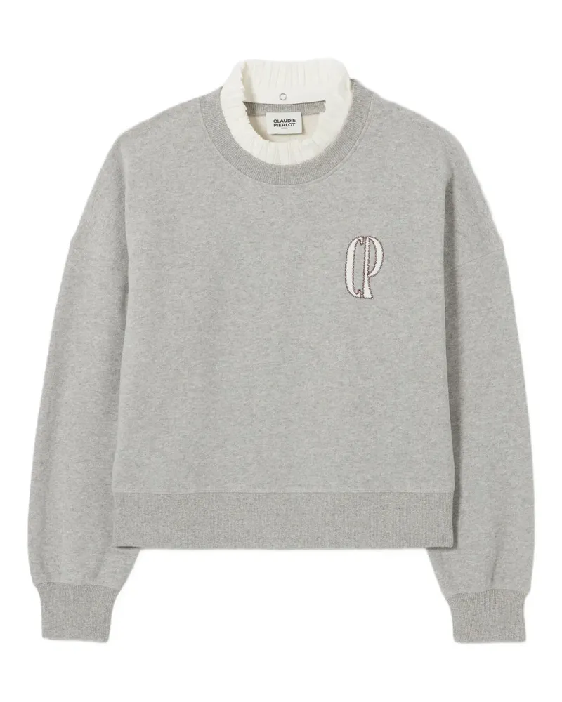 Claudie Pierlot Sweatshirt mit Logo-Stickerei - Grau Grau