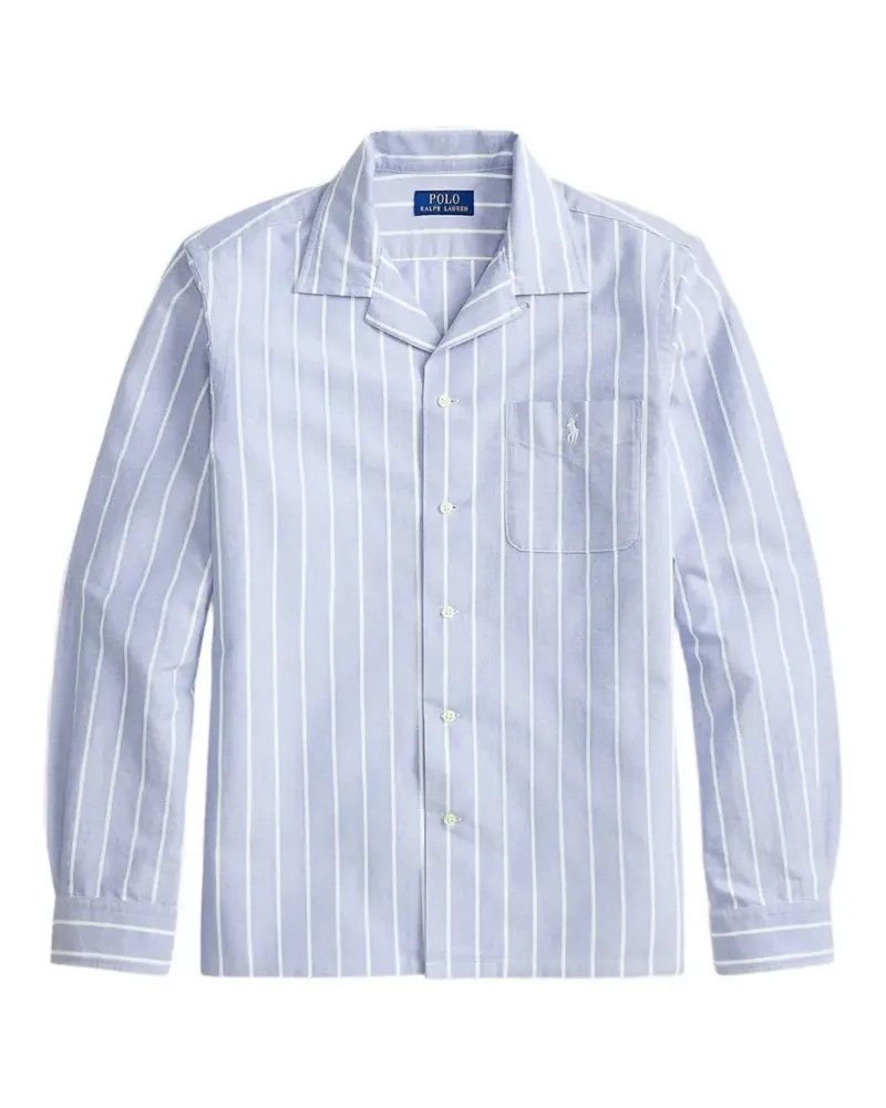Ralph Lauren Gestreiftes Oxford-Hemd - Blau Blau