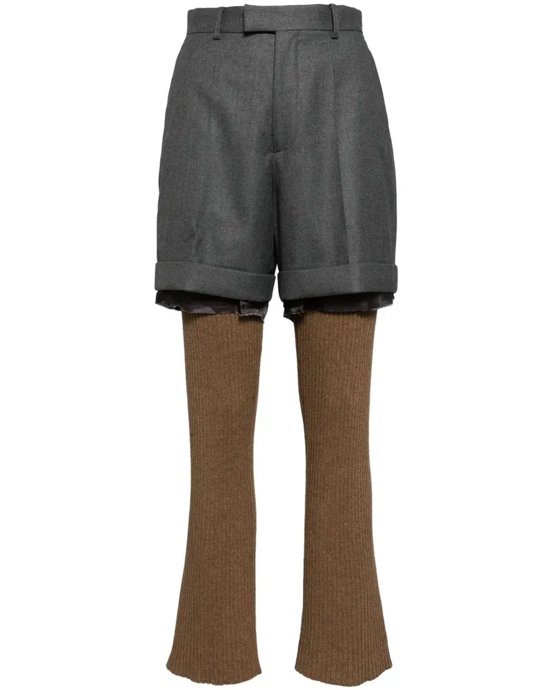 Undercover Hose mit Kontrasteinsätzen - Grau Grau