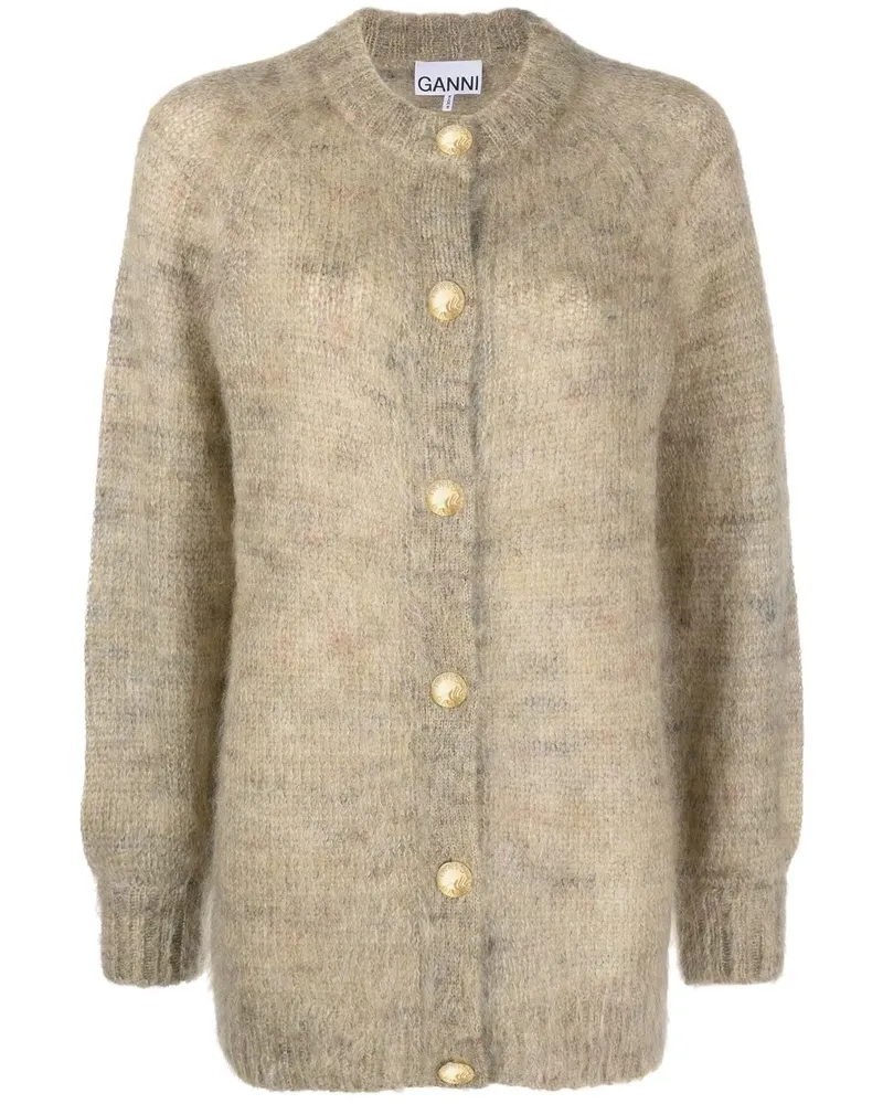 Ganni Cardigan mit V-Ausschnitt - Gelb Gelb