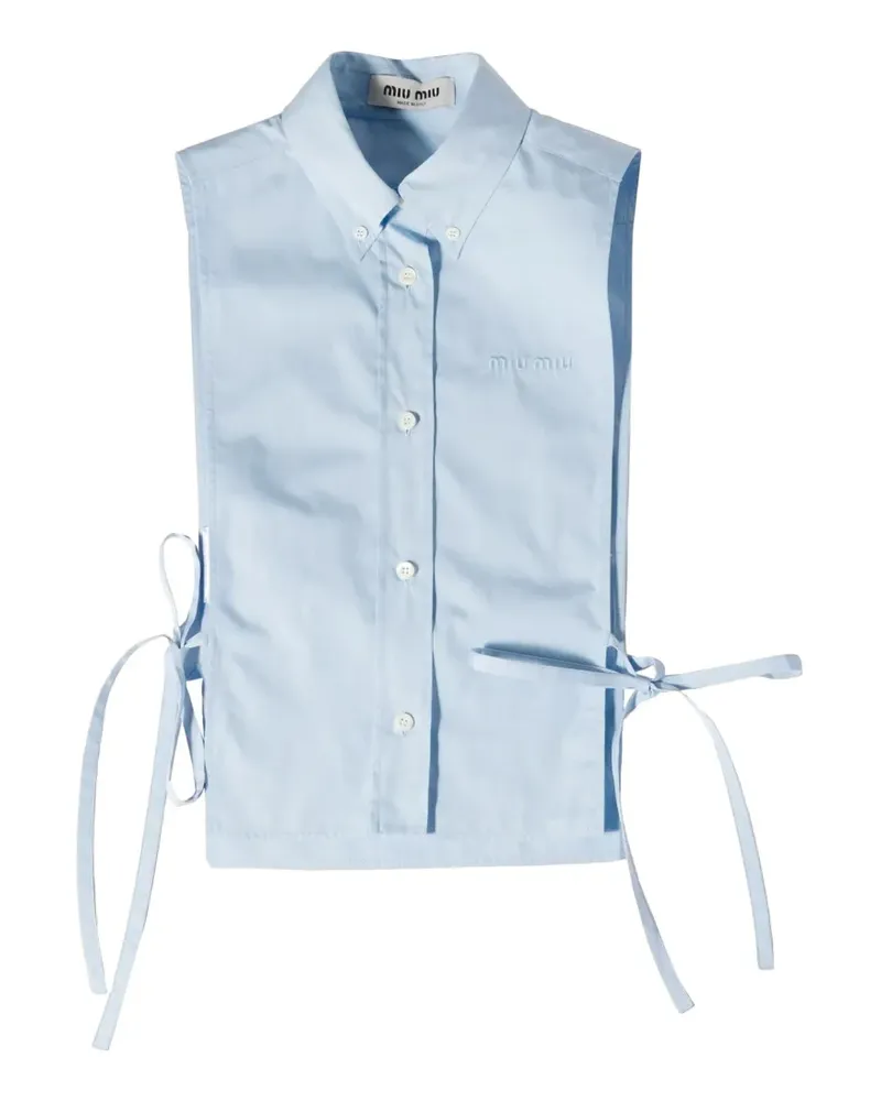 Miu Miu Besticktes Hemd mit Schnürung - Blau Blau