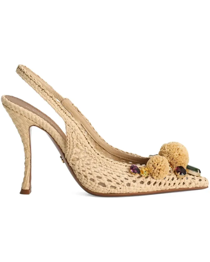 Dolce & Gabbana Pumps mit Bommel 105mm - Nude Nude