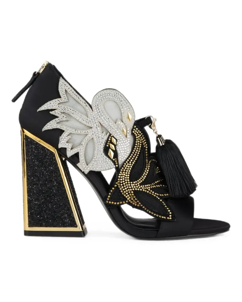 Kat Maconie Aya Anch Sandalen mit Kristallen - Schwarz Schwarz