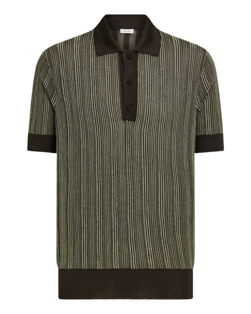 Ferragamo short sleeve knitted polo - Braun Braun