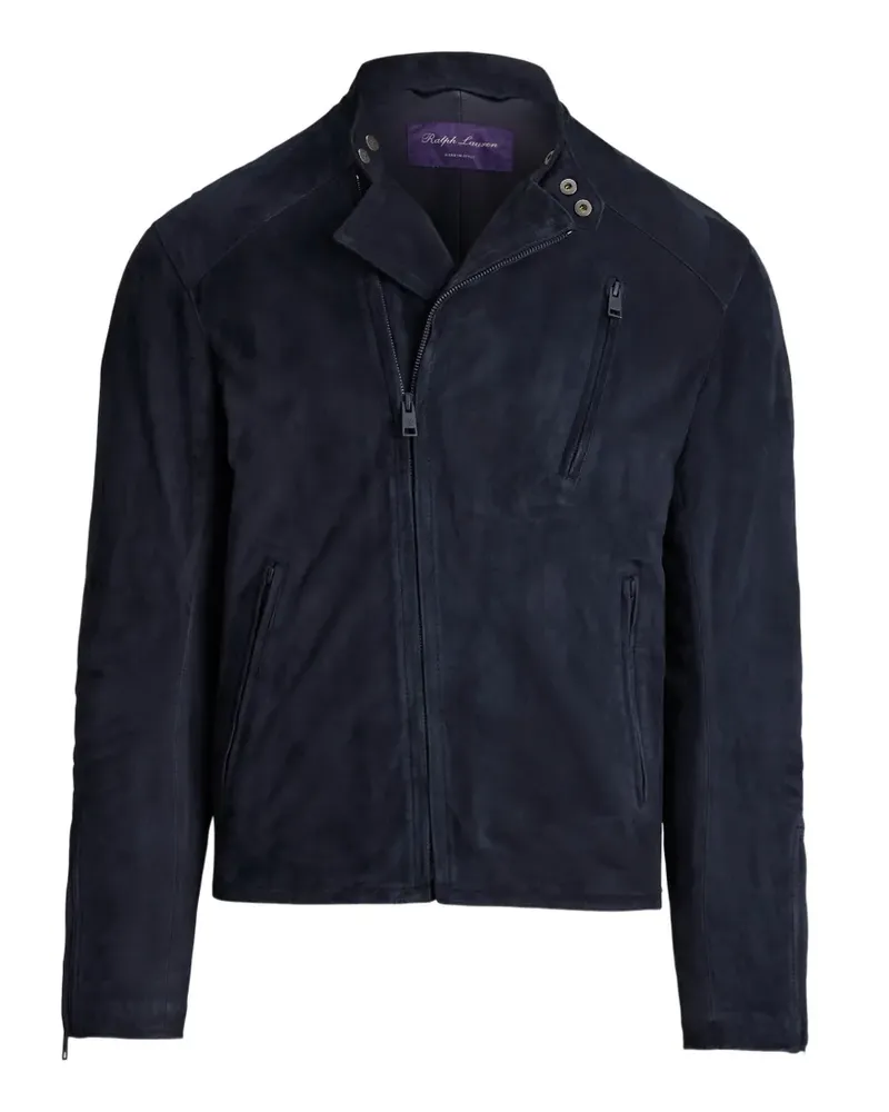 Ralph Lauren Moto Jacke aus Wildleder - Blau Blau