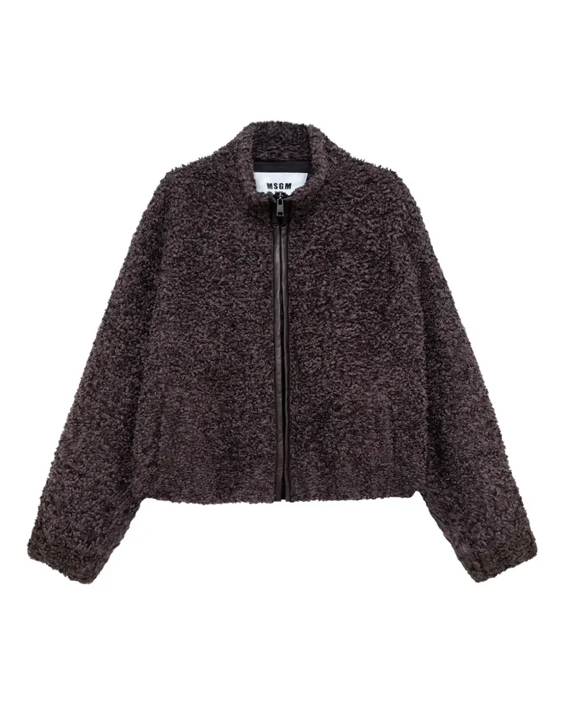 MSGM Jacke mit Logo-Patch - Braun Braun
