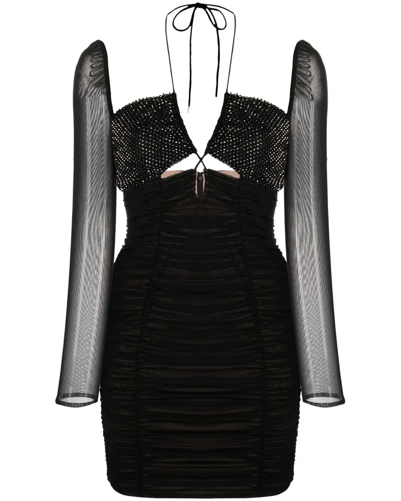 Self-Portrait Kristallverziertes Kleid - Schwarz Schwarz