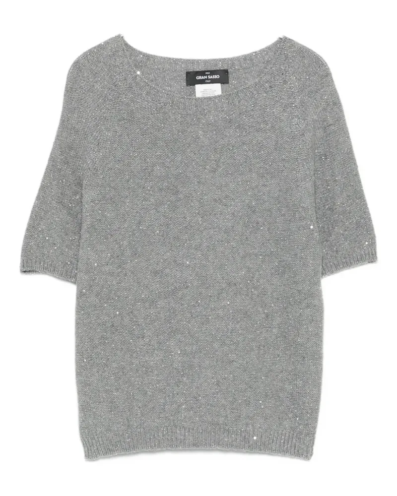 Gran Sasso sequin-embellishment short-sleeve top - Grau Grau