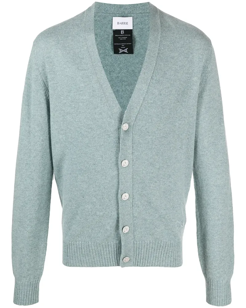 Barrie Kaschmircardigan mit Logo - Blau Blau