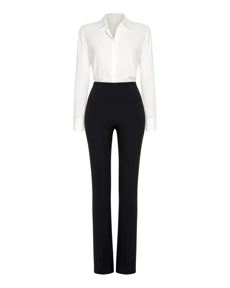 Norma Kamali Jumpsuit mit Hemdkragen - Schwarz Schwarz
