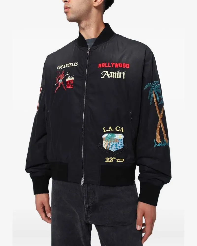 Amiri embroidered bomber jacket - Schwarz Schwarz