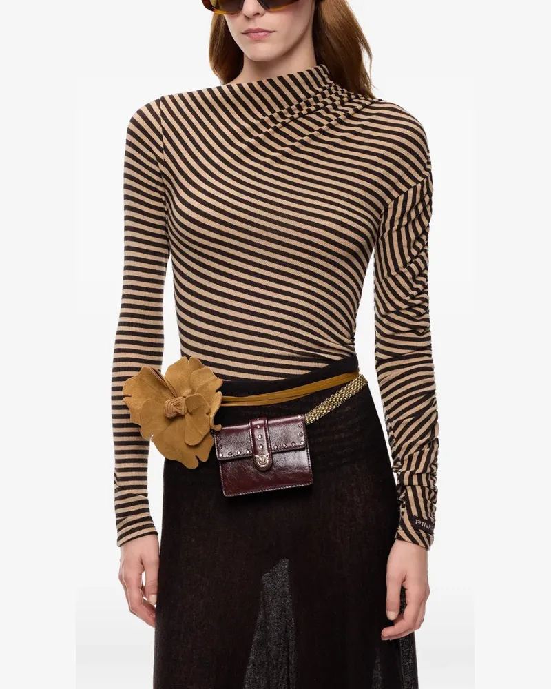 Pinko Gestreiftes Oberteil mit Raffungen - Nude Nude