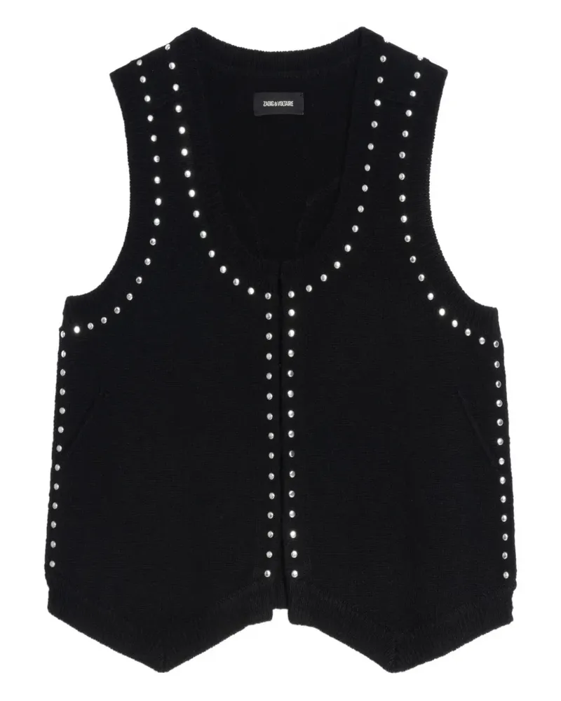 Zadig & Voltaire Verzierter Pullunder mit V-Ausschnitt - Schwarz Schwarz