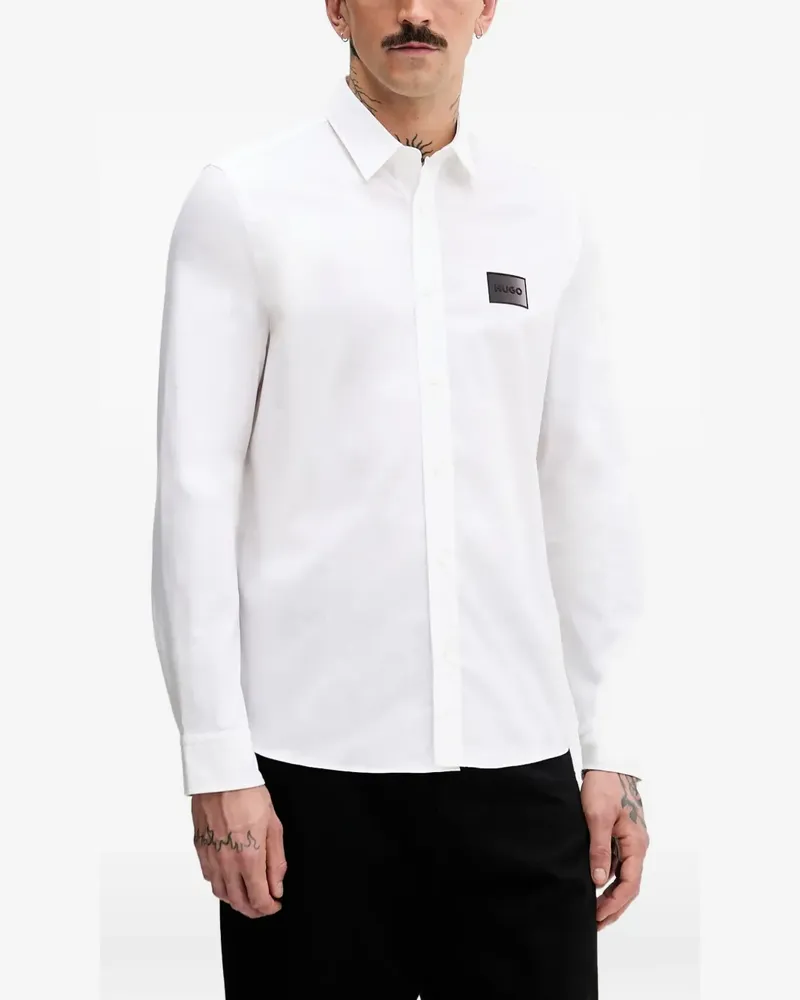 HUGO BOSS Hemd mit Logo-Patch - Weiß Weiß
