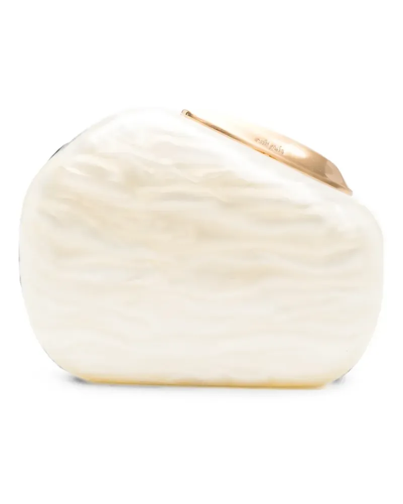 Cult Gaia Althea chain-link clutch bag - Nude Nude