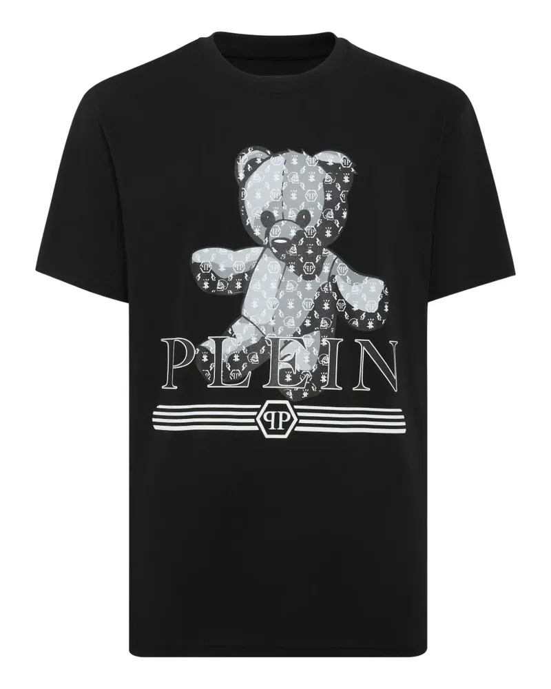 Philipp Plein Teddy T-Shirt mit Monogramm - Schwarz Schwarz