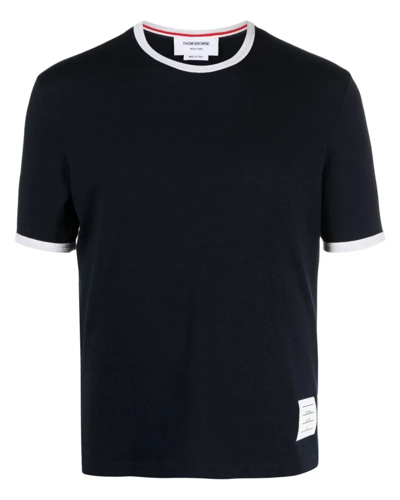 Thom Browne T-Shirt mit Kontrastdetails Blau
