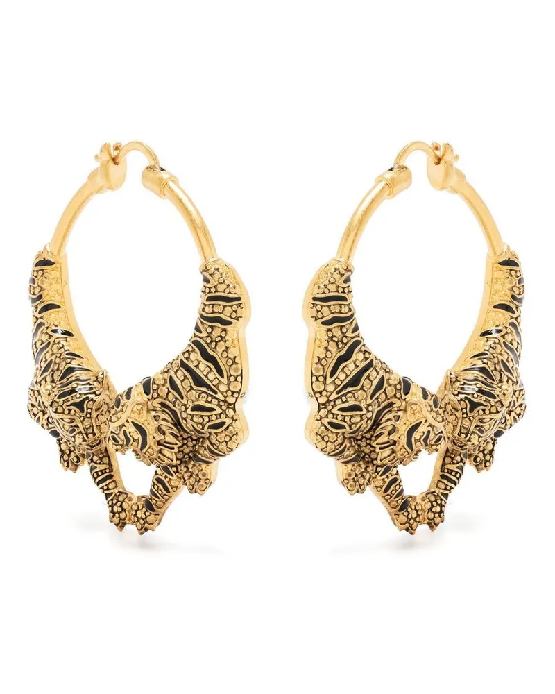 Roberto Cavalli Ohrringe mit Tigerdetail - Gold Gold