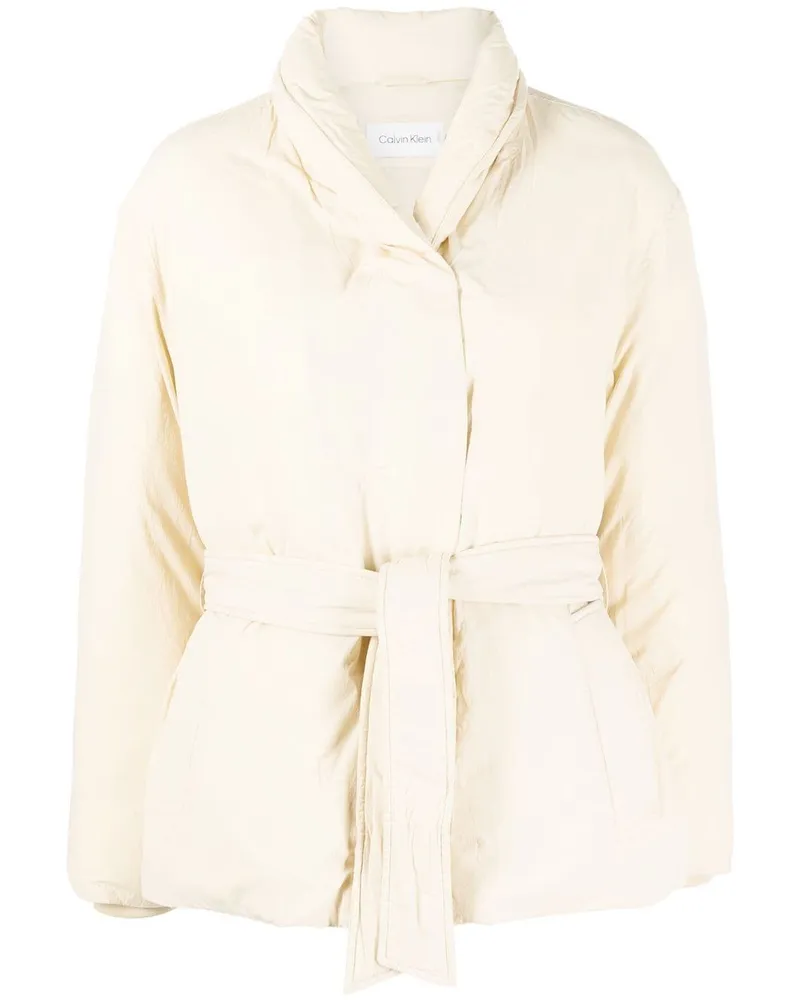 Calvin Klein Daunenjacke im Wickelstil - Nude Nude