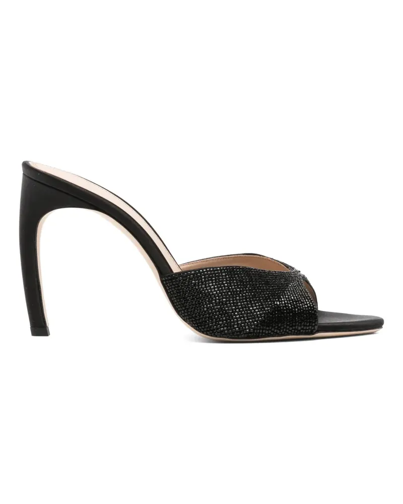 Victoria Beckham Harlow Mules 100 aus Satin mit Perlen - Schwarz Schwarz